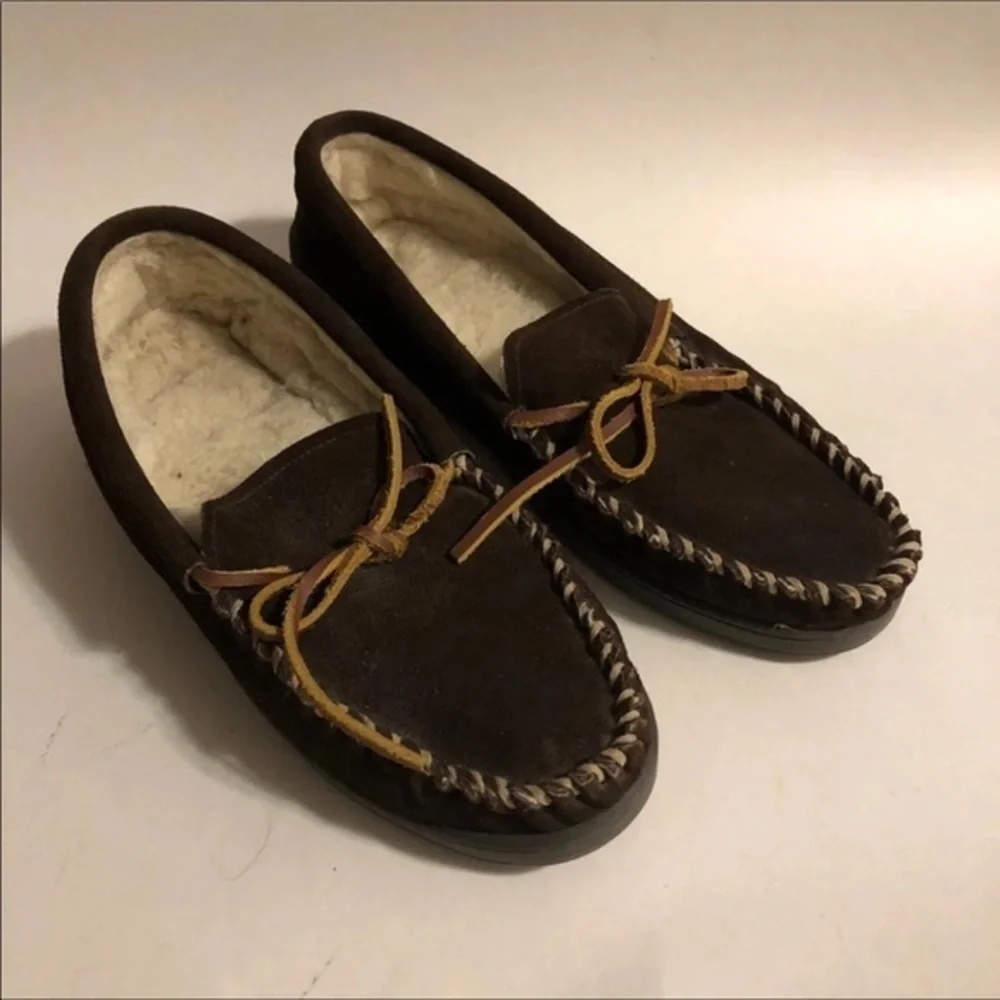 Cabela's Slippers Mens Size‎ 10M Slip On Leather Uppers Brown